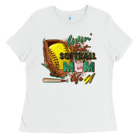White livin' that softball mom life Ladies Tee - Zillion Design Studio