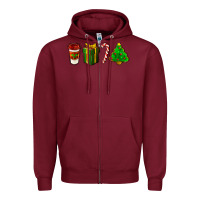 Burgundy christmas items Zipper Hoodie - LillyAllenDesigns