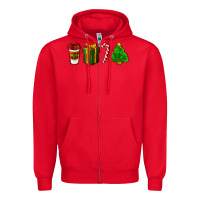 Red christmas items Zipper Hoodie - LillyAllenDesigns