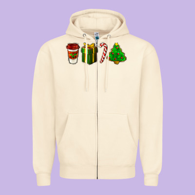 Christmas Items Zipper Hoodie Designed By Lillyallendesigns