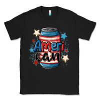 Black American can cooler Classic Tee - MaliasSmallBusiness