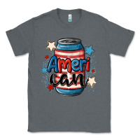 Charcoal Heather American can cooler Classic Tee - MaliasSmallBusiness