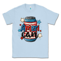 Dusty Blue American can cooler Classic Tee - MaliasSmallBusiness