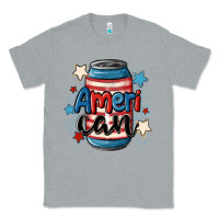Heather Grey American can cooler Classic Tee - MaliasSmallBusiness