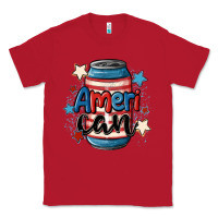 Red American can cooler Classic Tee - MaliasSmallBusiness