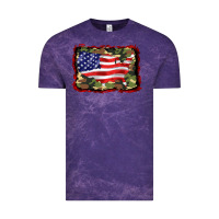 Cloud Purple distressed american flag Vintage Tee - BarkalooDesign