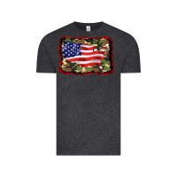 Vintage Black distressed american flag Vintage Tee - BarkalooDesign