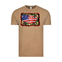 Vintage Coffee distressed american flag Vintage Tee - BarkalooDesign