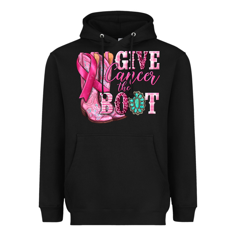 Give Cancer The Boot Heavyweight Hoodie by NancyCooperArtShop | Teevron