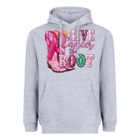 Heather Grey give cancer the boot Heavyweight Hoodie - NancyCooperArtShop