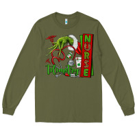 Army Green grinch hand telemetry nurse Long Sleeve Tee - NancyCooperArtShop