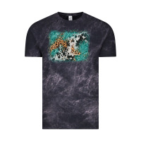 Cloud Black cowhide turquoise leather background Vintage Tee - AdoDesignShop