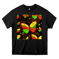 Black juneteenth butterflies seamless pattern Heavy Core Tee - HRA Design Shop