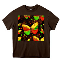 Chocolate Brown juneteenth butterflies seamless pattern Heavy Core Tee - HRA Design Shop