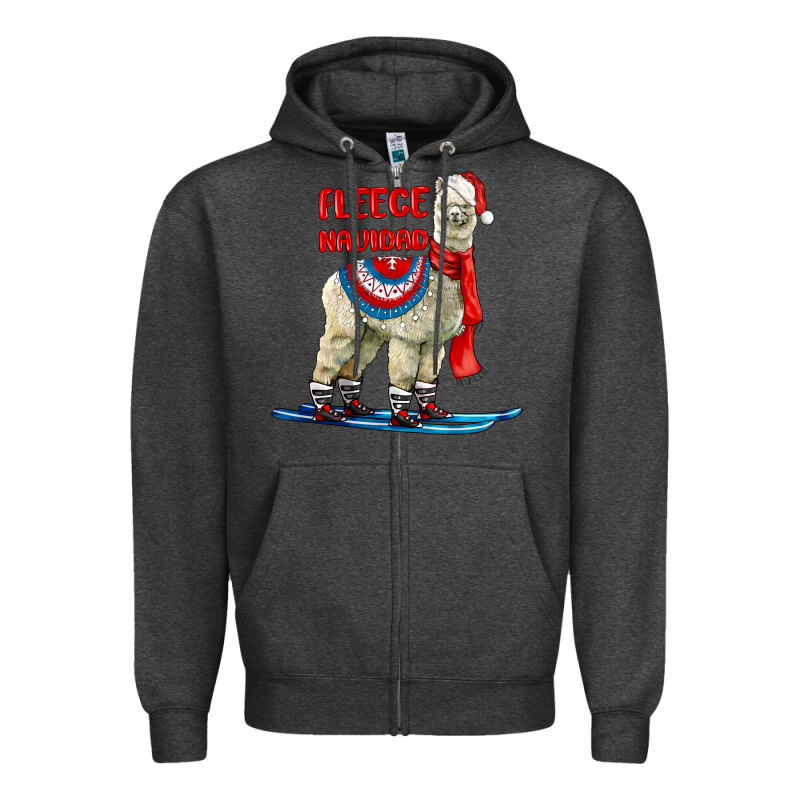Fleece Navidad Alpaca Zipper Hoodie by LillyAllenDesigns | Teevron