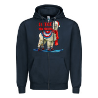 Navy Fleece Navidad Alpaca Zipper Hoodie - LillyAllenDesigns
