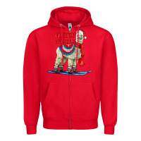 Red Fleece Navidad Alpaca Zipper Hoodie - LillyAllenDesigns
