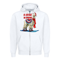 White Fleece Navidad Alpaca Zipper Hoodie - LillyAllenDesigns
