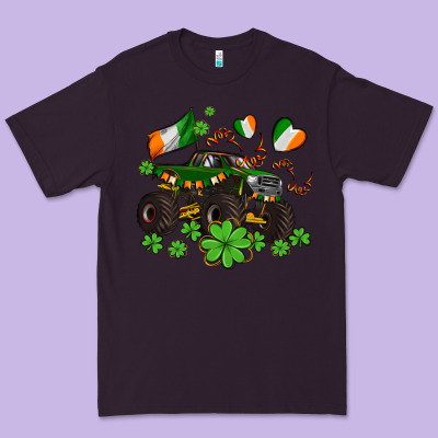 Monster Truck With Shamrocks Premium Tee Designed By Adodesignshop