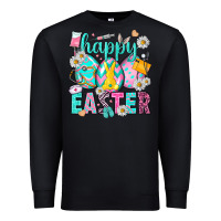 Black Happy Easter eggs Nurse Premium Sweatshirt - NancyCooperArtShop