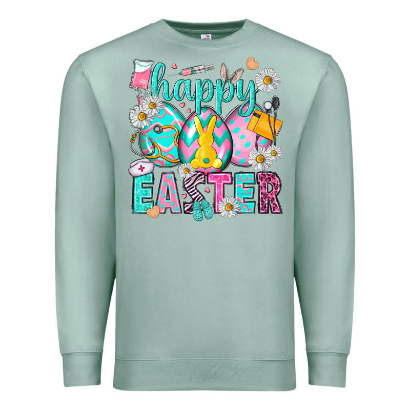 Happy Easter Eggs Nurse Premium Sweatshirt by NancyCooperArtShop | Teevron