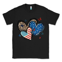 Black american flag leopard hearts Classic Tee - MaliasSmallBusiness
