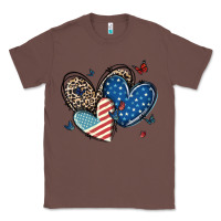 Chestnut american flag leopard hearts Classic Tee - MaliasSmallBusiness