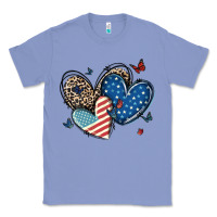 Colony Blue american flag leopard hearts Classic Tee - MaliasSmallBusiness