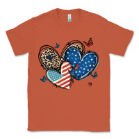 Copper american flag leopard hearts Classic Tee - MaliasSmallBusiness