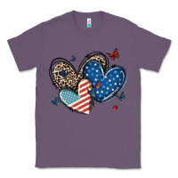 Lavender american flag leopard hearts Classic Tee - MaliasSmallBusiness