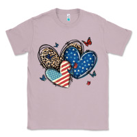 Lilac american flag leopard hearts Classic Tee - MaliasSmallBusiness