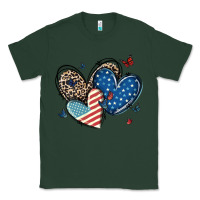 Sports Green american flag leopard hearts Classic Tee - MaliasSmallBusiness