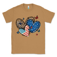 Toasted Coconut american flag leopard hearts Classic Tee - MaliasSmallBusiness