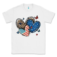 White american flag leopard hearts Classic Tee - MaliasSmallBusiness