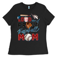 Black loud and proud baseball mom Ladies Tee - Zillion Design Studio