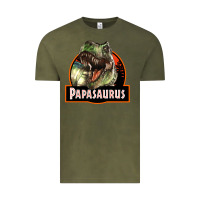 Vintage Olive Western Papasaurus Papa Dinosaur Vintage Tee - LillyAllenDesigns