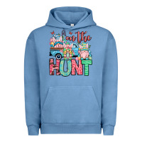 Pigment Pebble Blue Easter gnomes on the hunt Urban Hoodie - OliviaCreatesArt