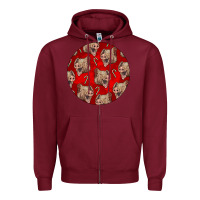 Burgundy christmas pig Zipper Hoodie - LillyAllenDesigns