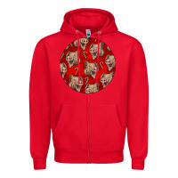 Red christmas pig Zipper Hoodie - LillyAllenDesigns