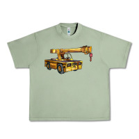 Oil Green carry deck crane Urban Heavy Tee - LillyAllenDesigns