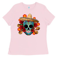 Bubblegum Pink mexico skull Ladies Tee - CTS Tumbler Store