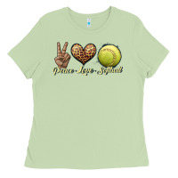 Matcha peace love softball Ladies Tee - JahusDesignShop