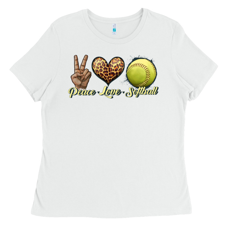 Peace Love Softball Ladies Tee by JahusDesignShop | Teevron