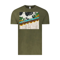 Vintage Olive cowhide sunflowers cactus Vintage Tee - Jasminsmagicworld