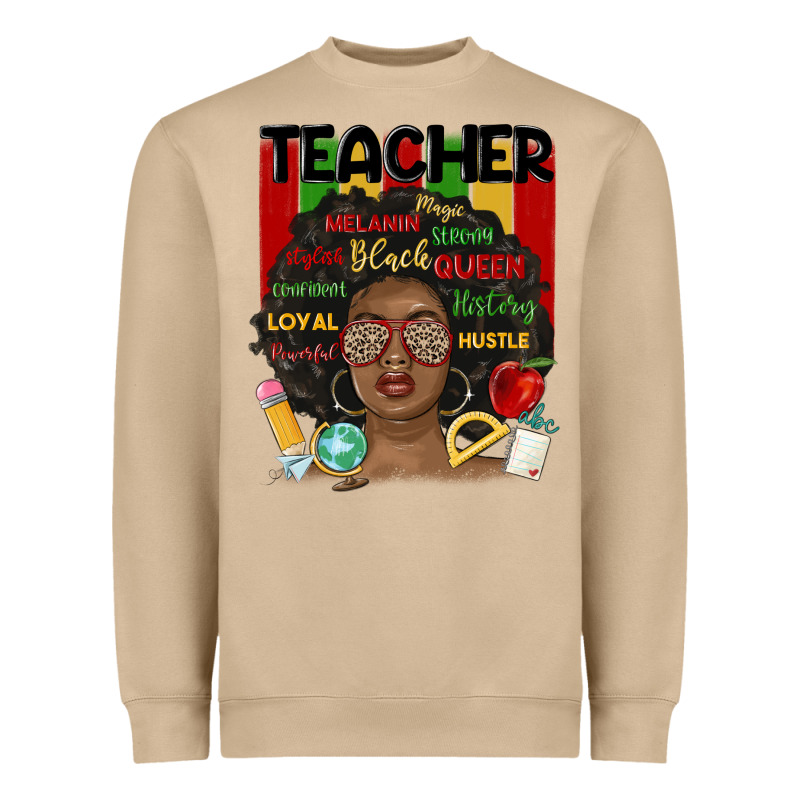 Black Woman Teacher Heavyweight Sweatshirt by MaliasSmallBusiness | Teevron