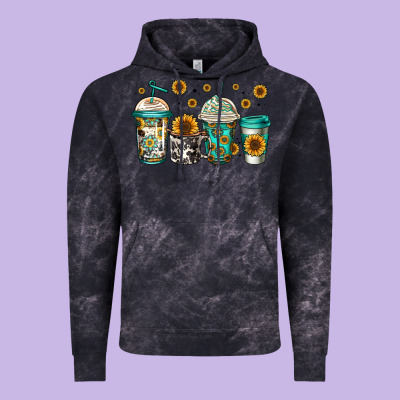 Sunflowers Coffee Cups Vintage Hoodie Designed By Jasminsmagicworld
