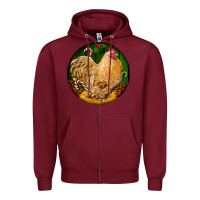 Burgundy cochin rooster christmas Zipper Hoodie - LillyAllenDesigns