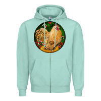 Seafoam cochin rooster christmas Zipper Hoodie - LillyAllenDesigns