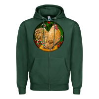 Sports Green cochin rooster christmas Zipper Hoodie - LillyAllenDesigns