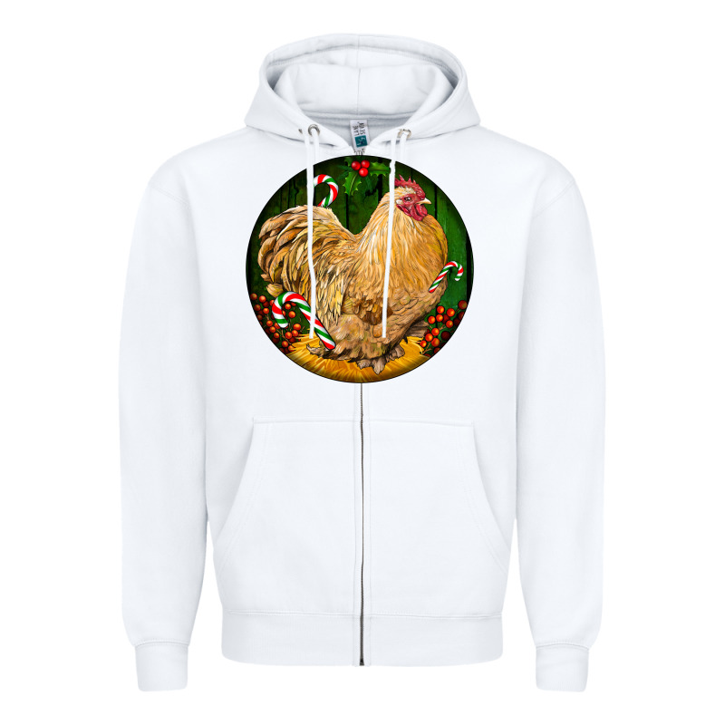 Cochin Rooster Christmas Zipper Hoodie by LillyAllenDesigns | Teevron
